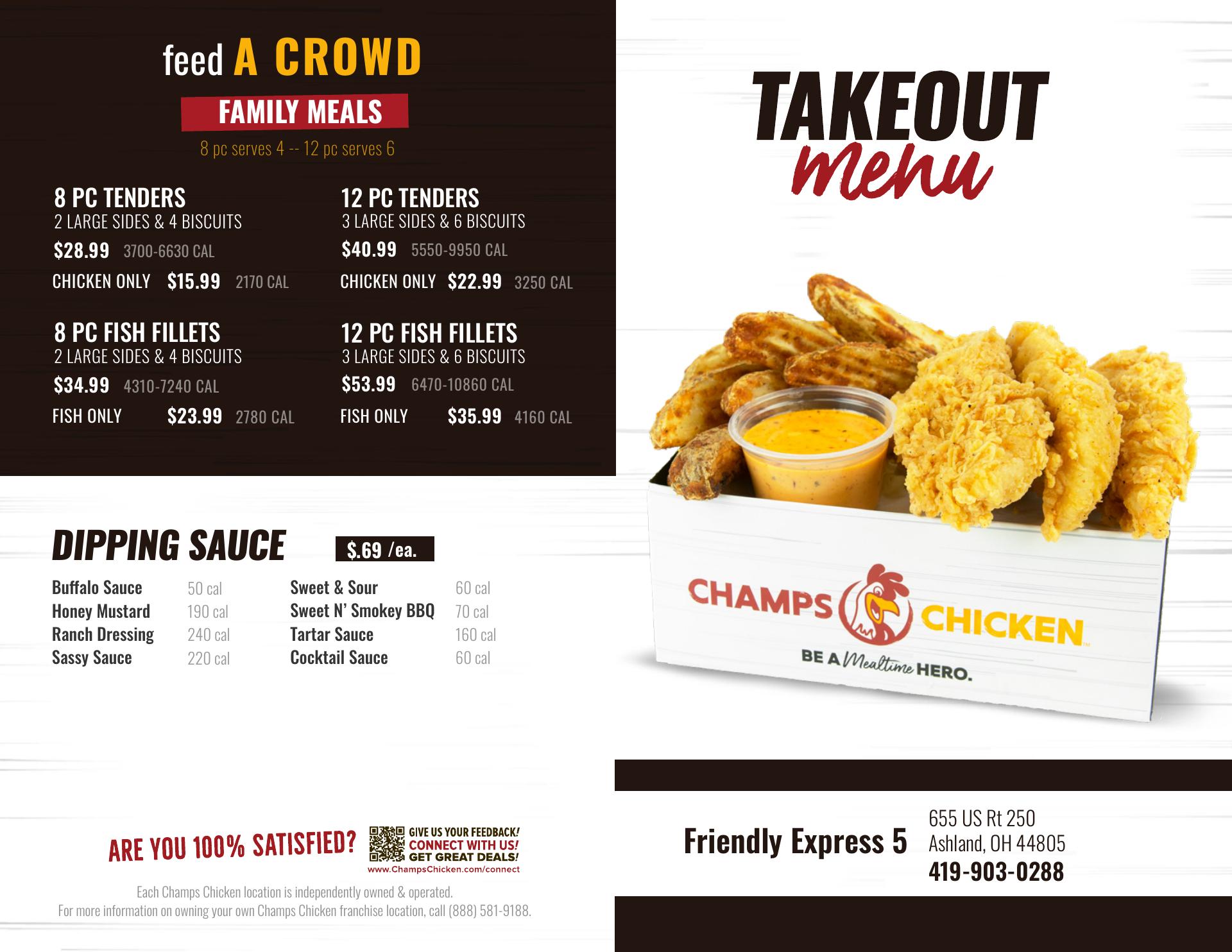 Champs Chicken Menu