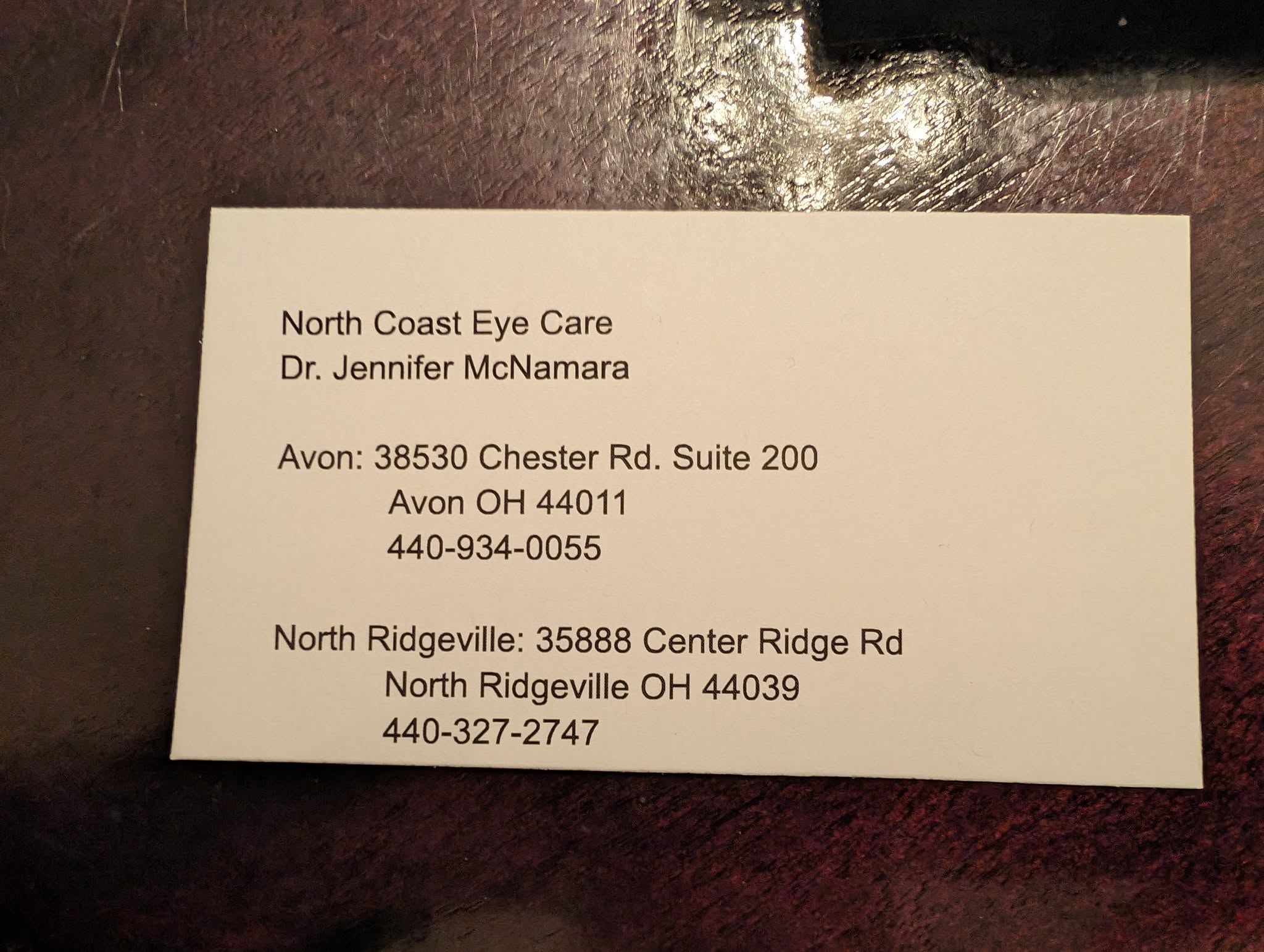 North Coast Eye Care, Avon