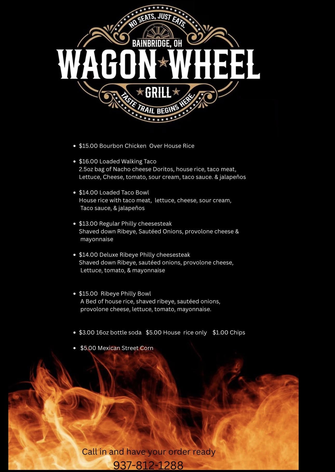 Wagon Wheel Grill Menu
