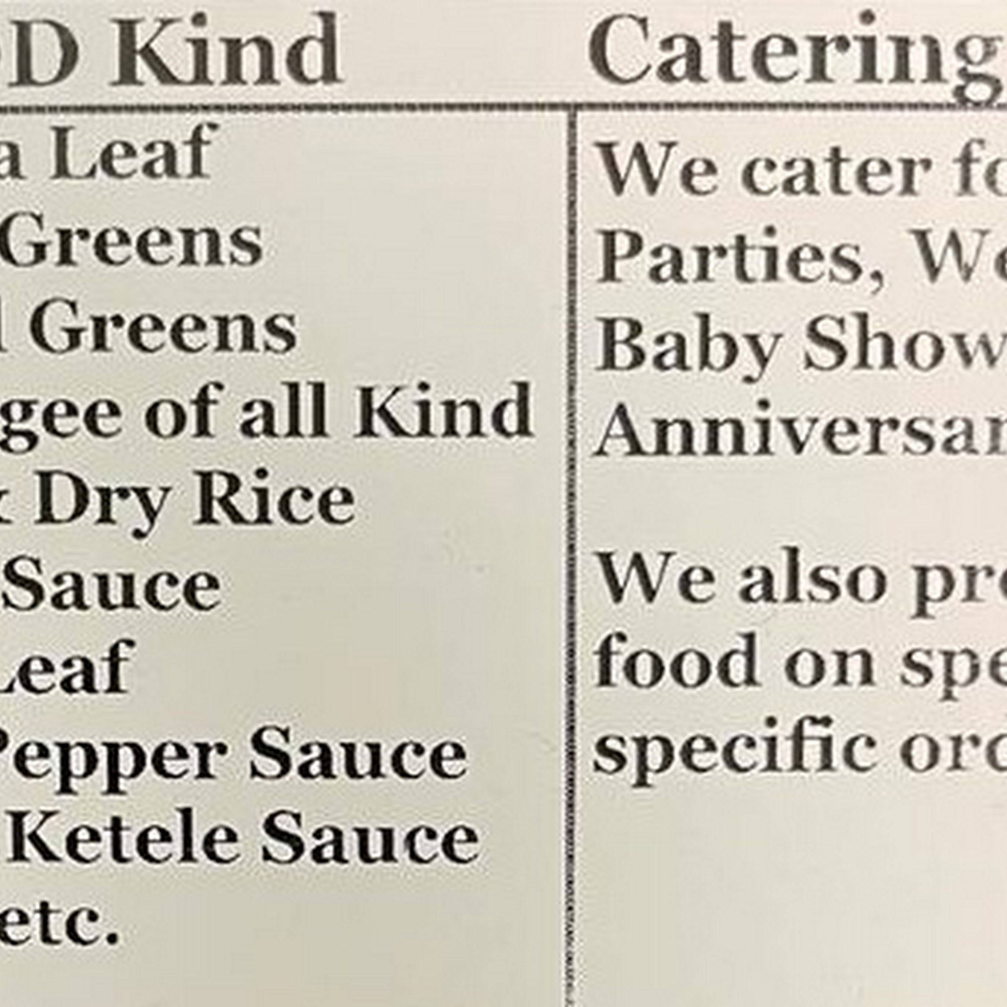 Garmai Kitchen Menu