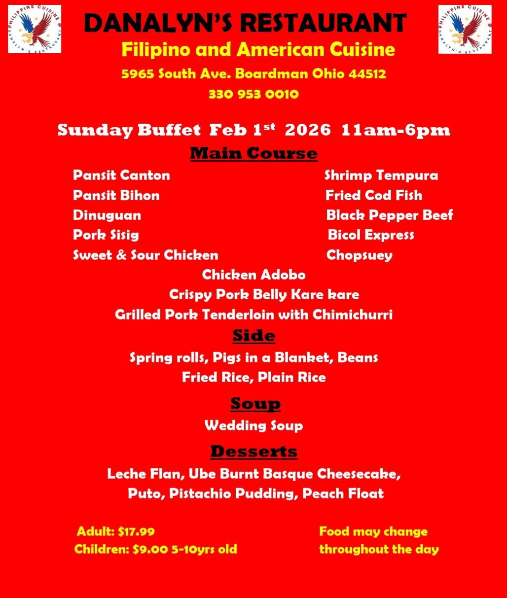 Danalyn's Restaurant/Tindahan Asian Market Menu