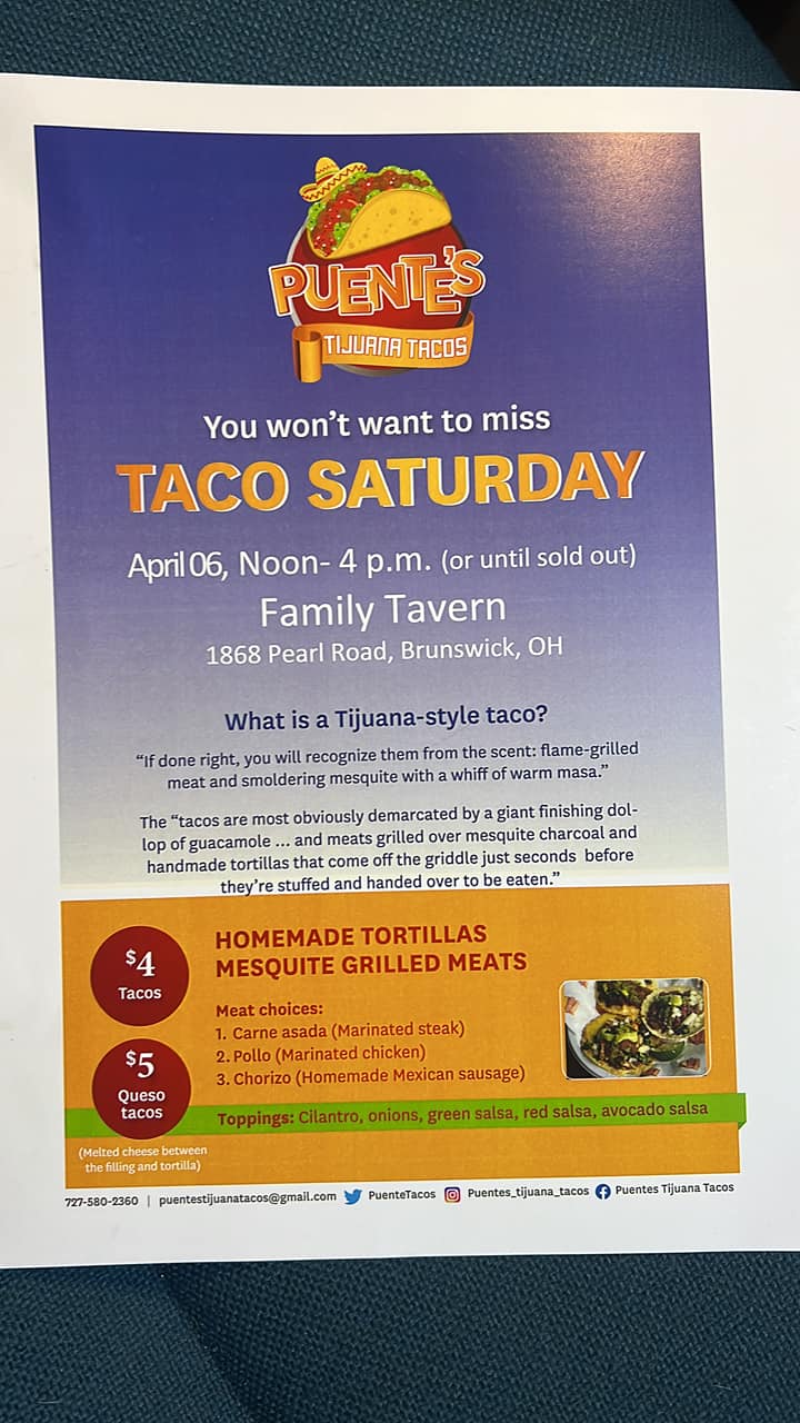 The Family Tavern Menu