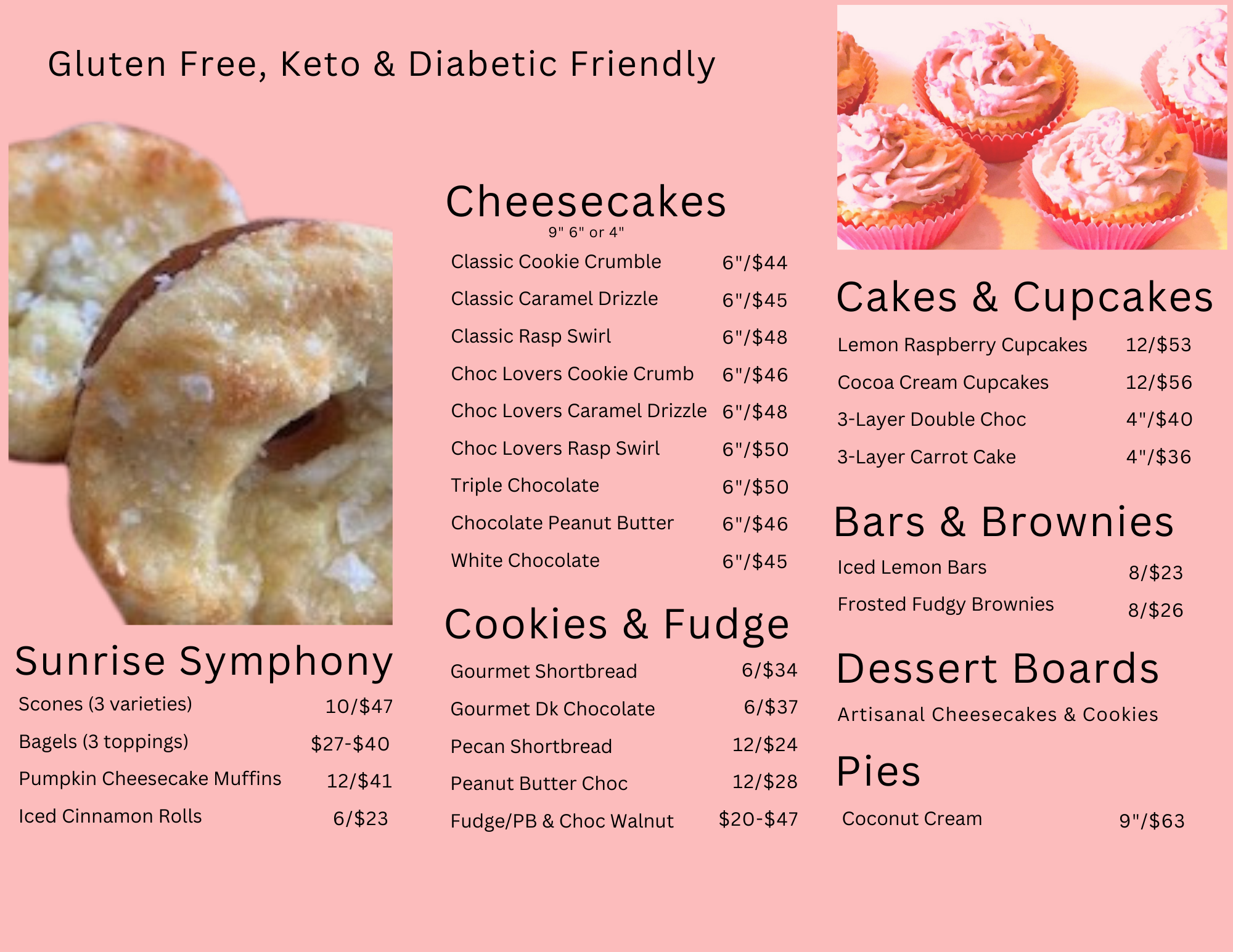 KeyTones & Cake Menu