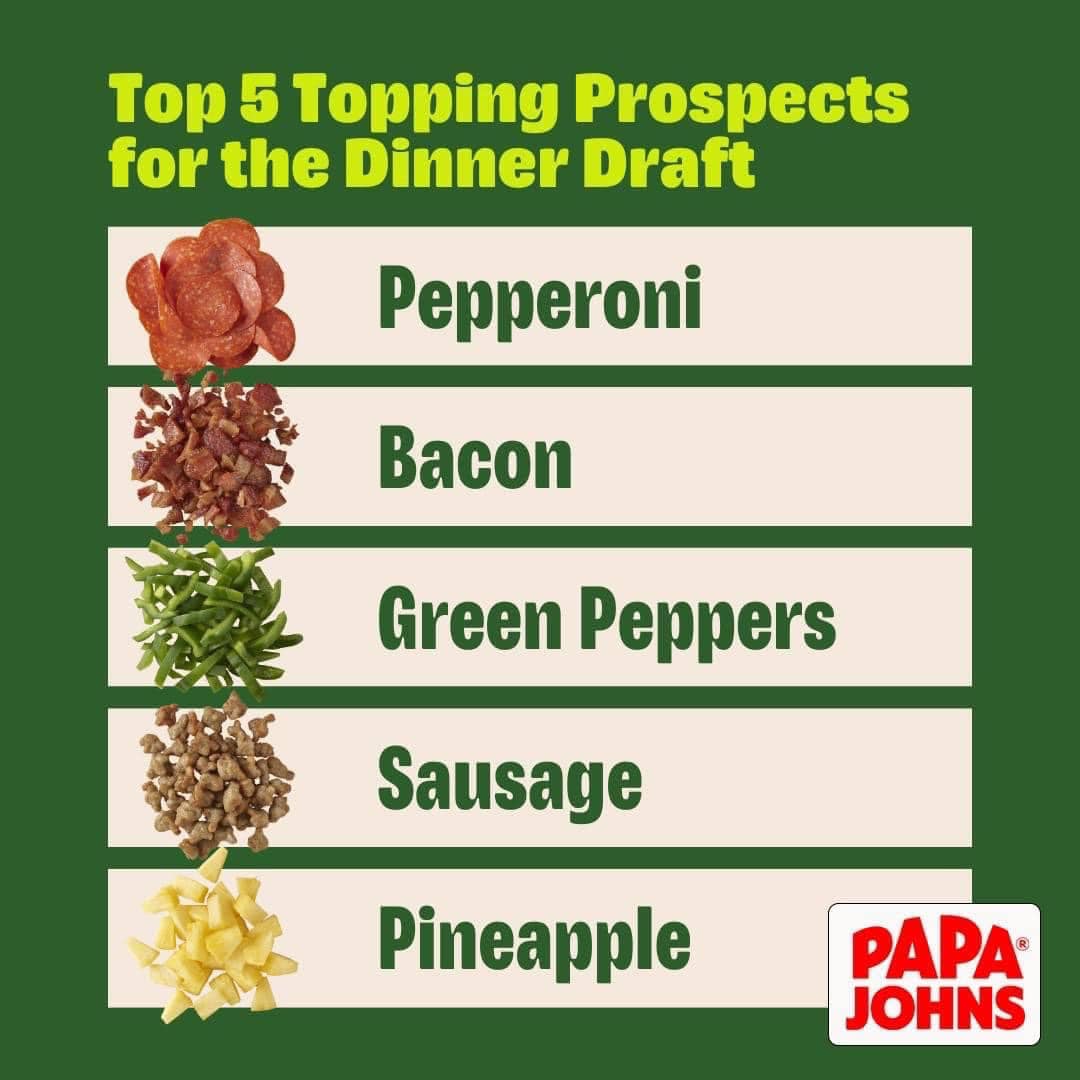 Papa Johns Pizza Menu