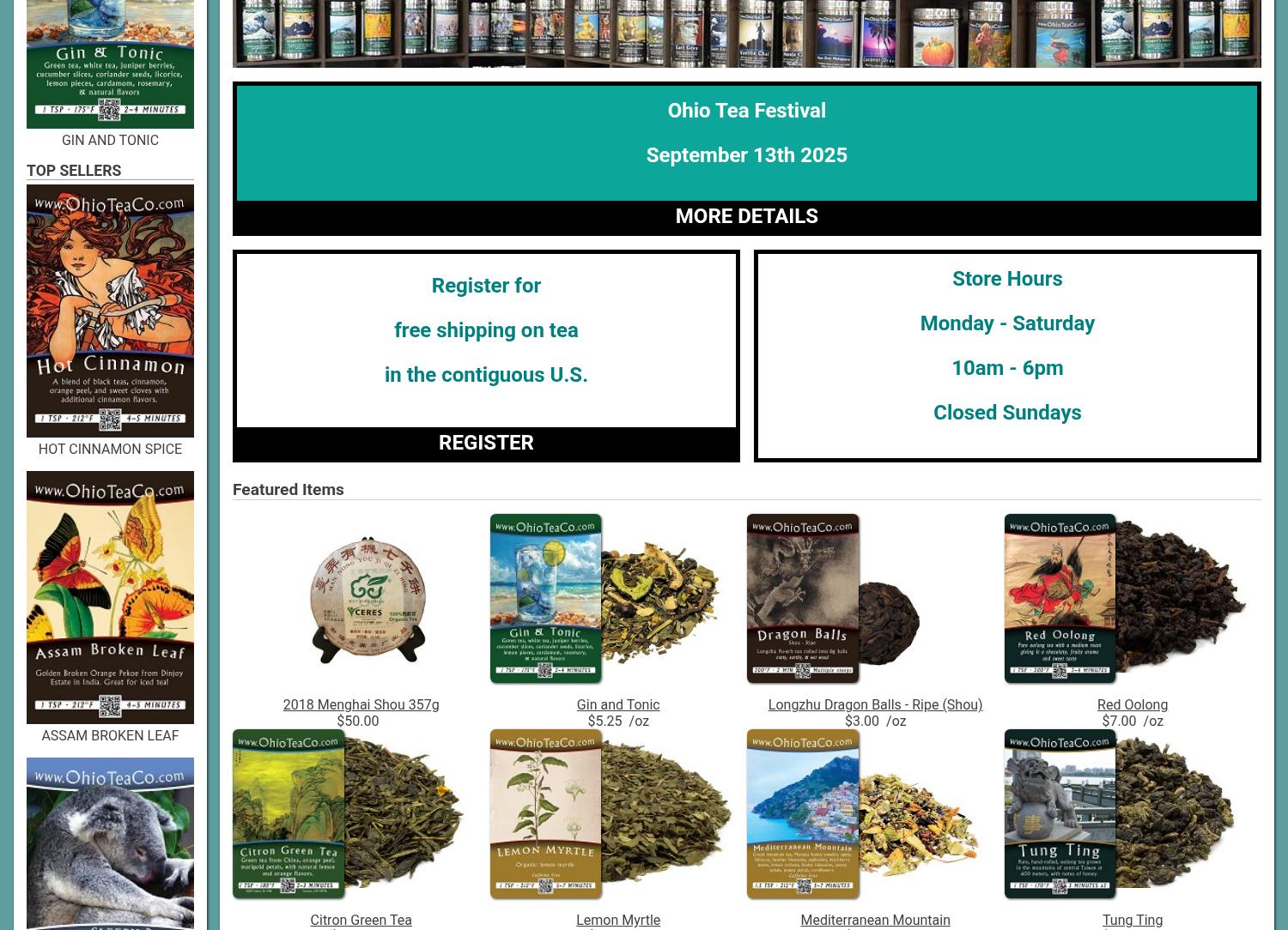 Ohio Tea Company Menu