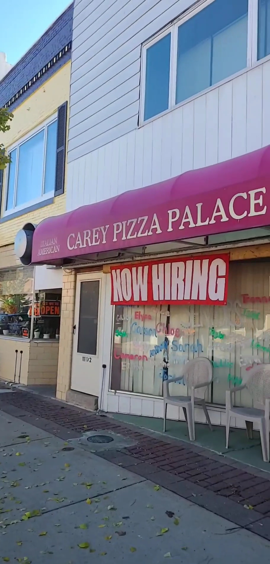 Carey Pizza Palace Menu
