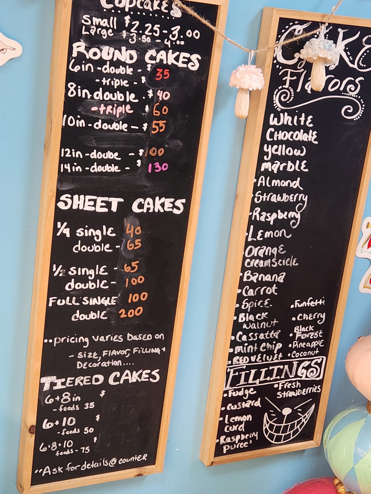 The Mad Batter Bakeshop Menu