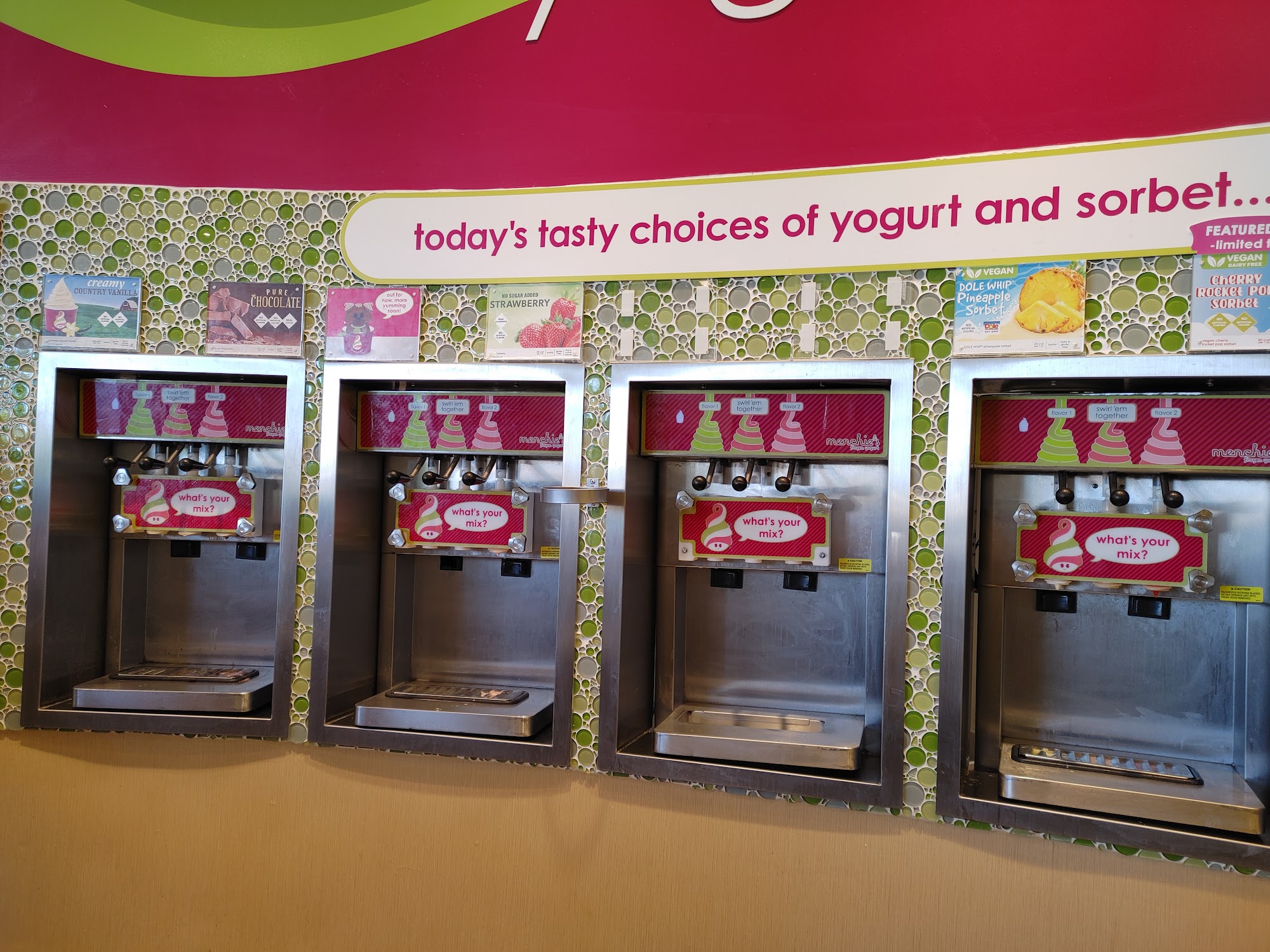 Menchie's Frozen Yogurt Menu