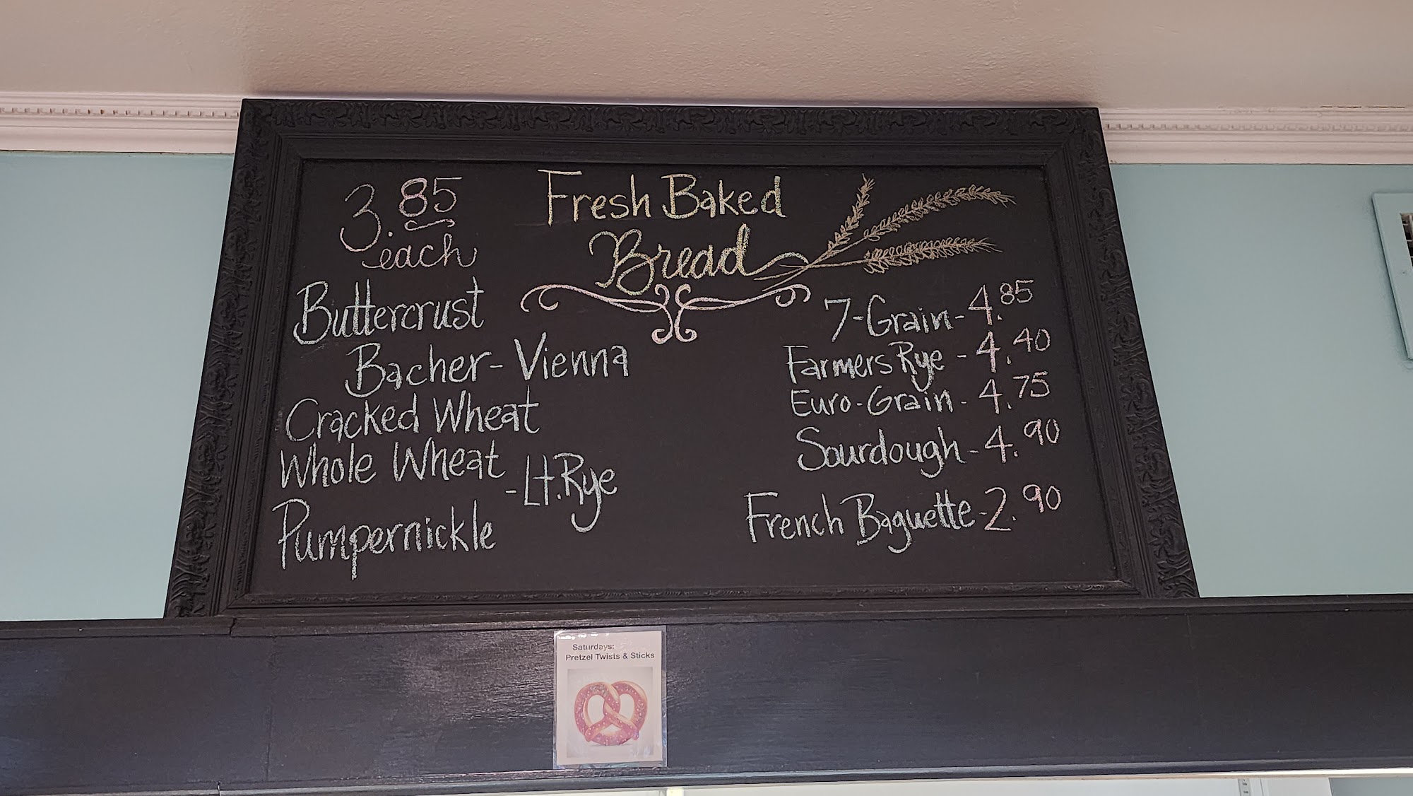 Wyoming Pastry Shop Menu