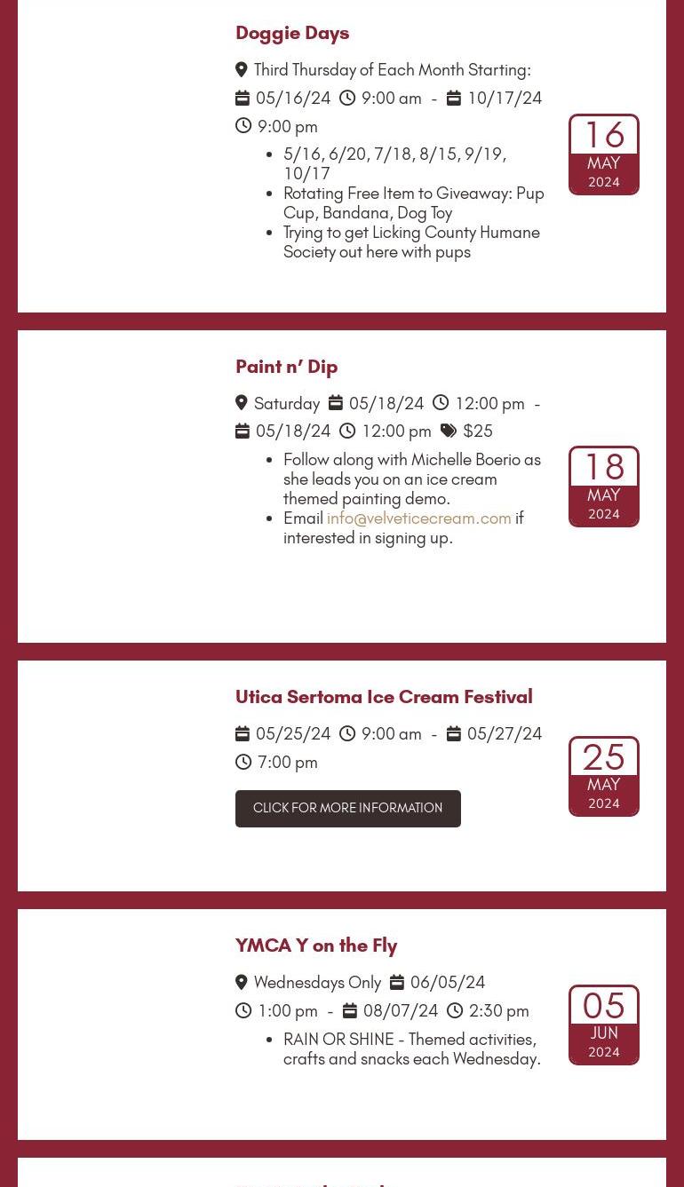 Velvet Ice Cream Co Menu