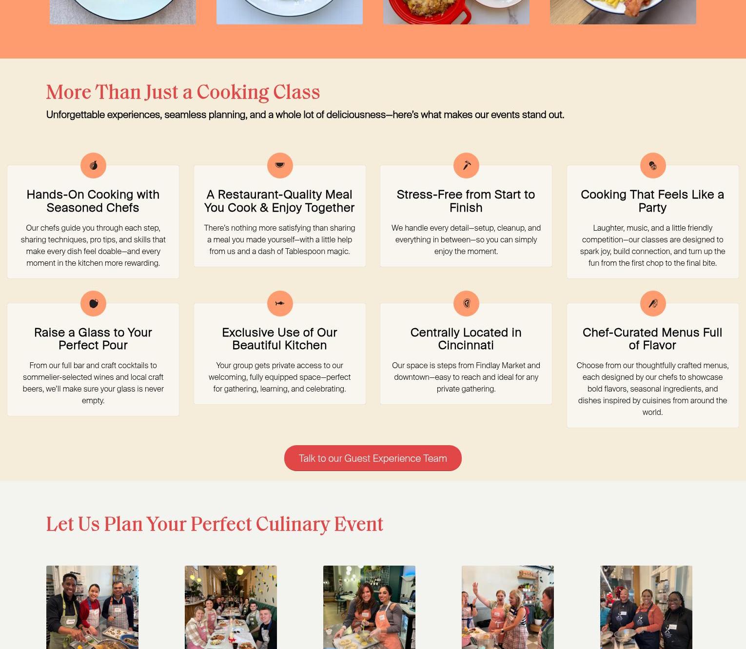 Tablespoon Cooking Co. Menu