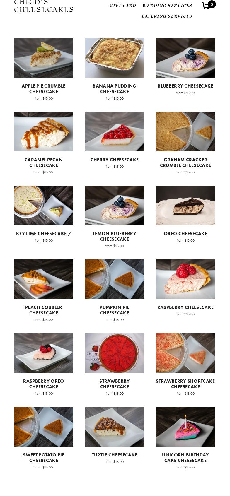 Chico's Cheesecakes (Online Bakery) Menu