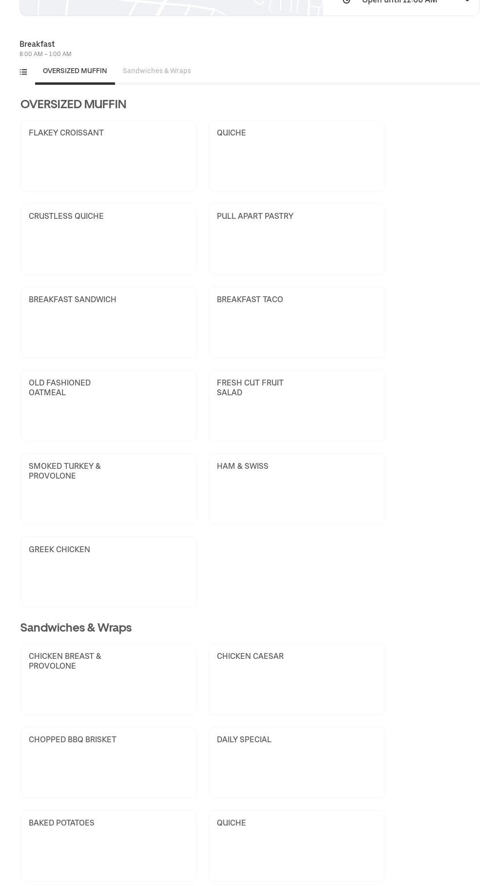 Grandin Desserts Menu