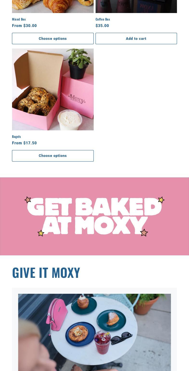 Moxy Bakery Menu