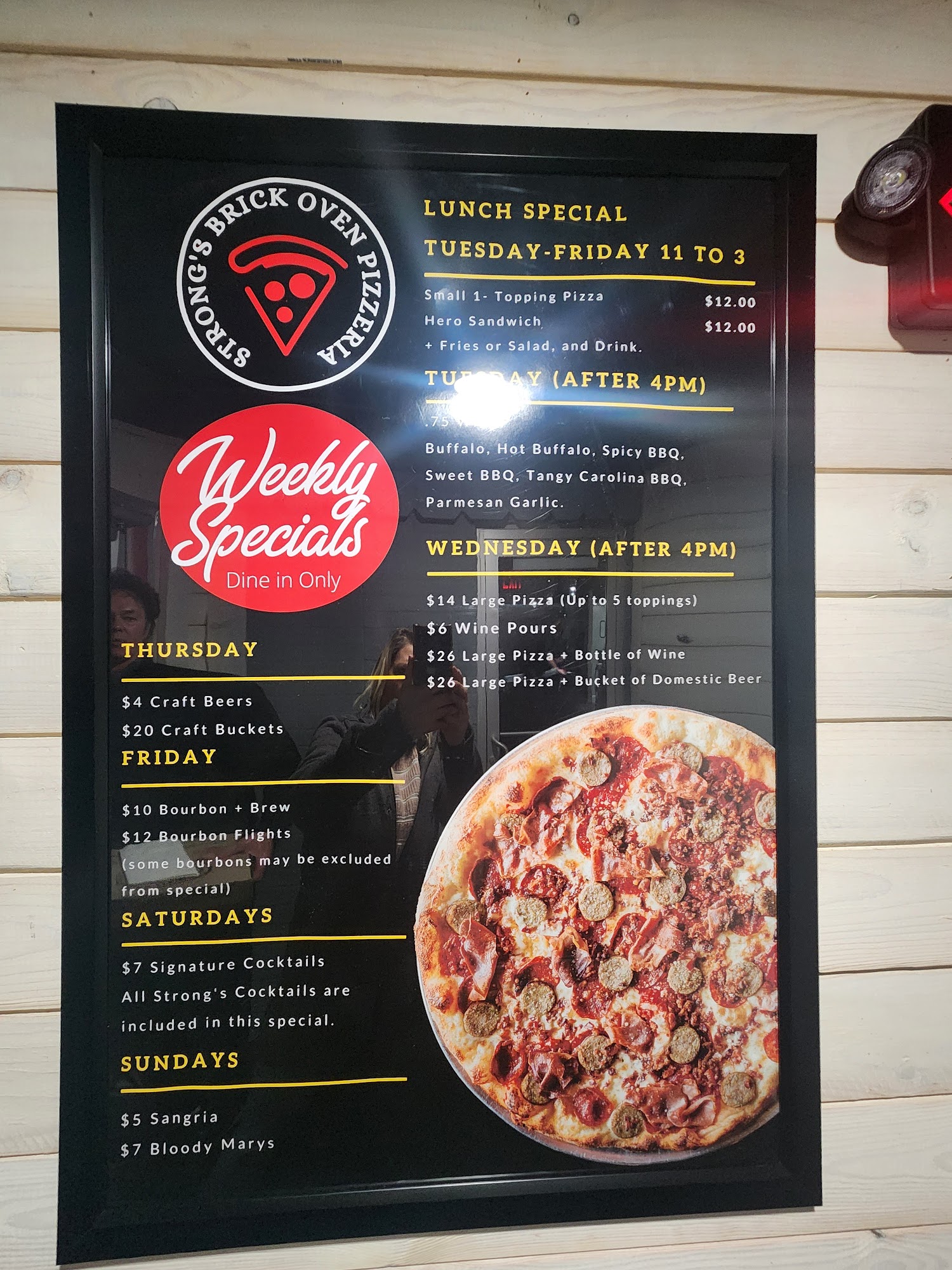 Strong's Brick Oven Pizzeria Menu