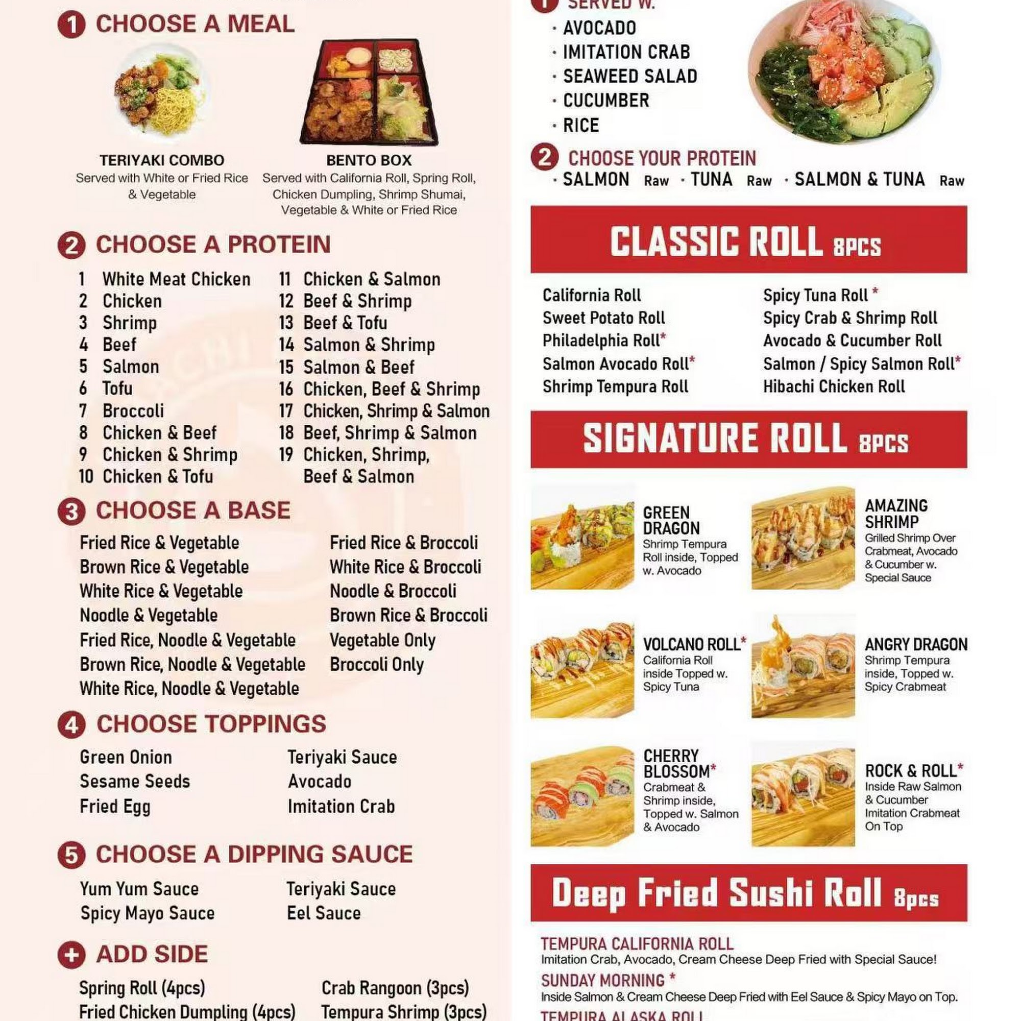 Hibachi Express Japanese Grill Menu