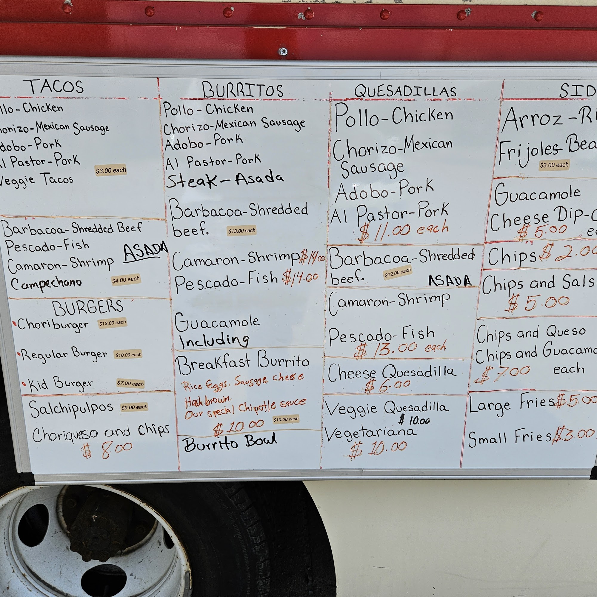 Cocina jalisco Menu