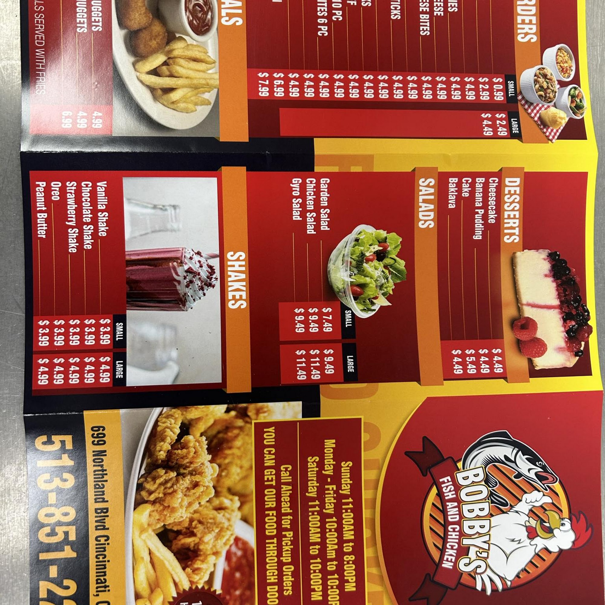 Bobby's Fish & Chicken Menu