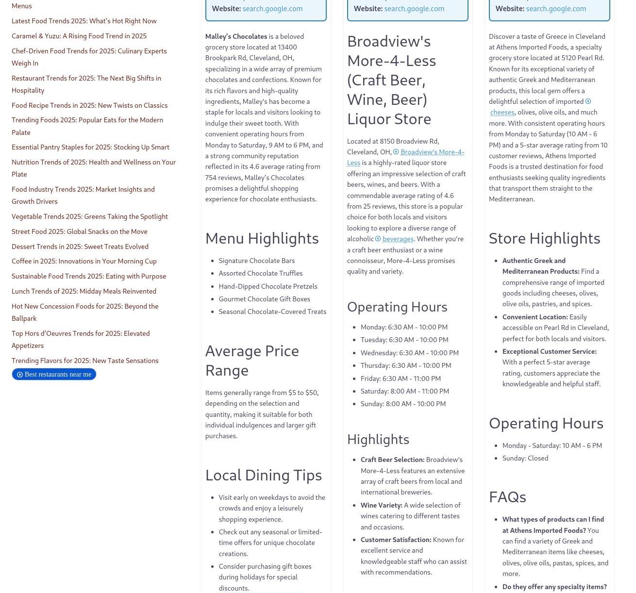 York Beverage Menu