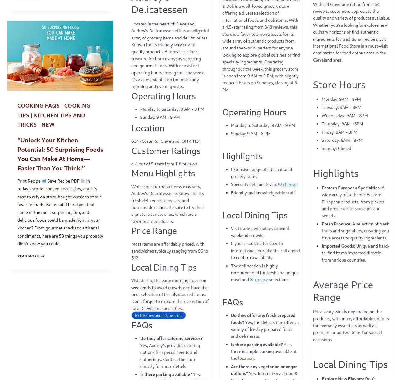 York Beverage Menu