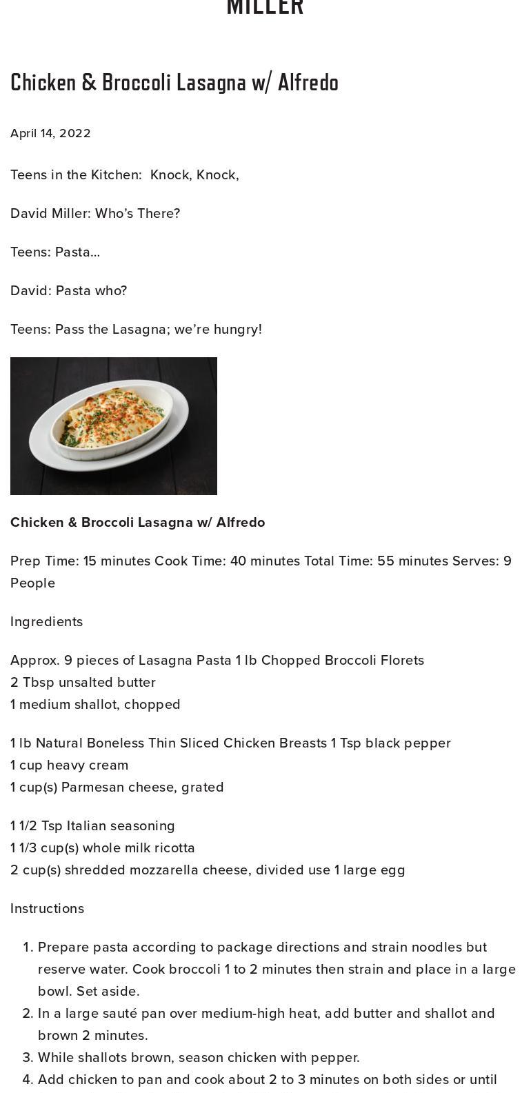 Central Kitchen Incubator Menu