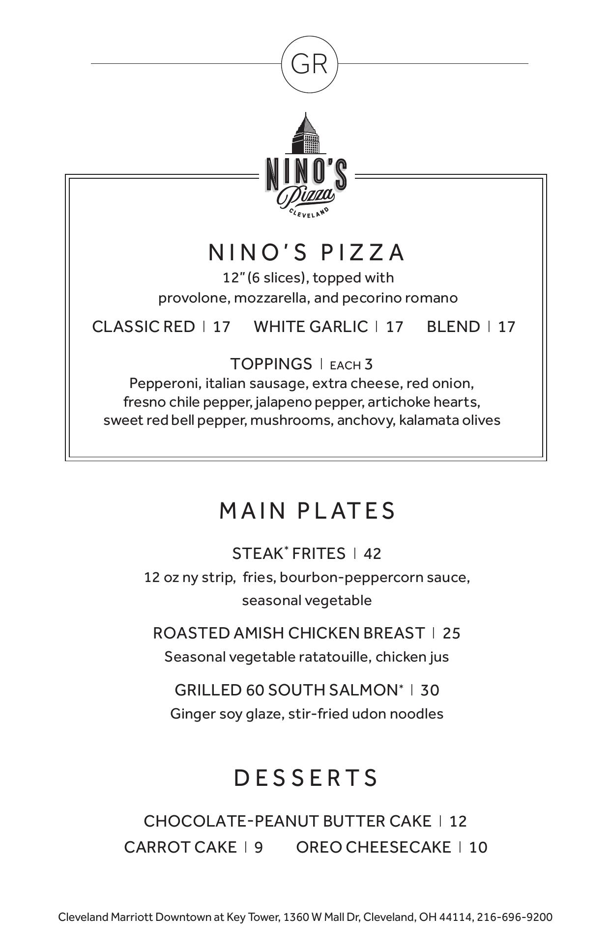 Savour Hospitality Menu