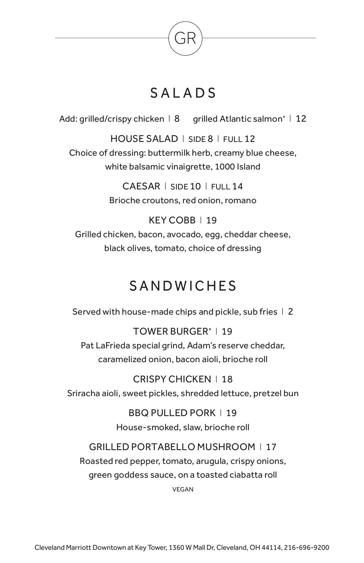 Savour Hospitality Menu