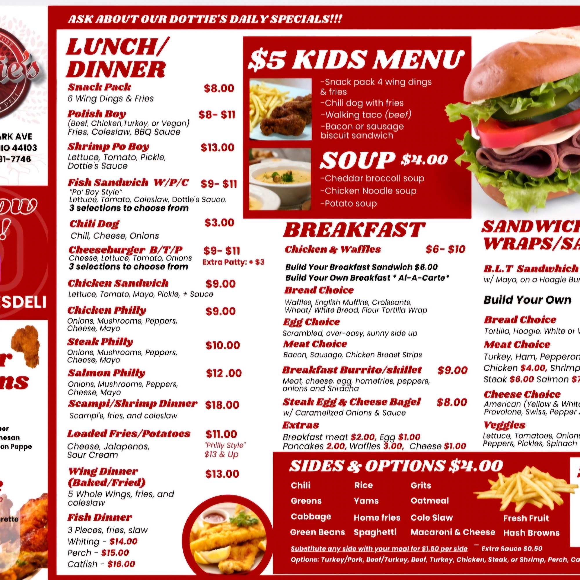 Dottie's Beverage And Deli Llc Menu