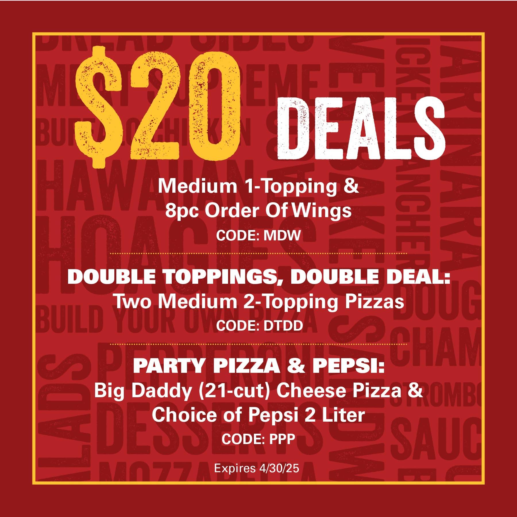 Fox’s Pizza Den Menu