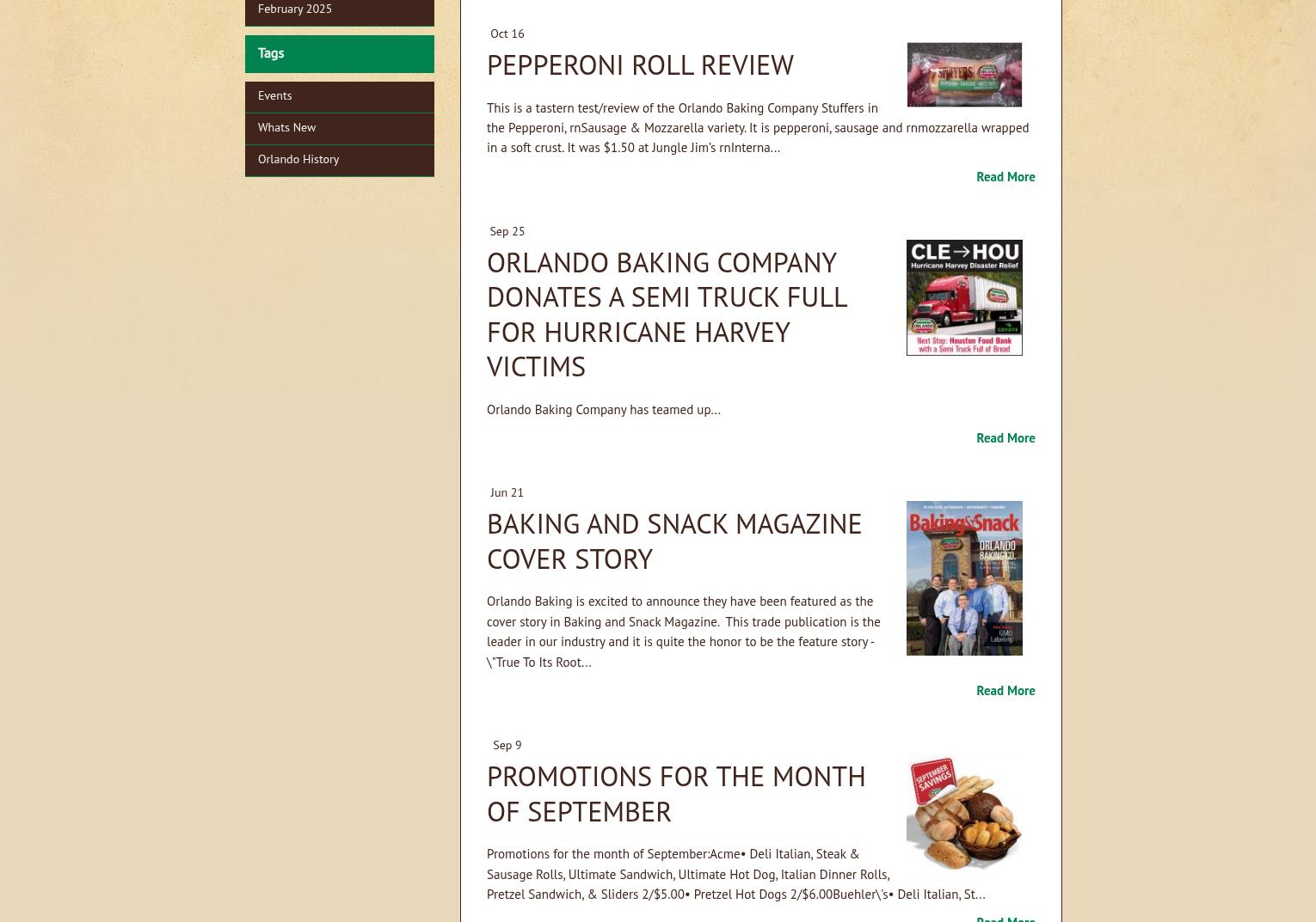 Orlando Baking Co Menu