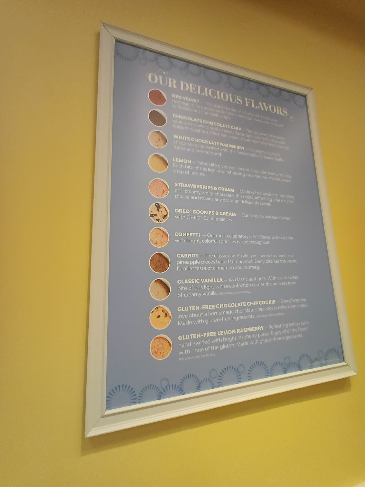 Nothing Bundt Cakes Menu