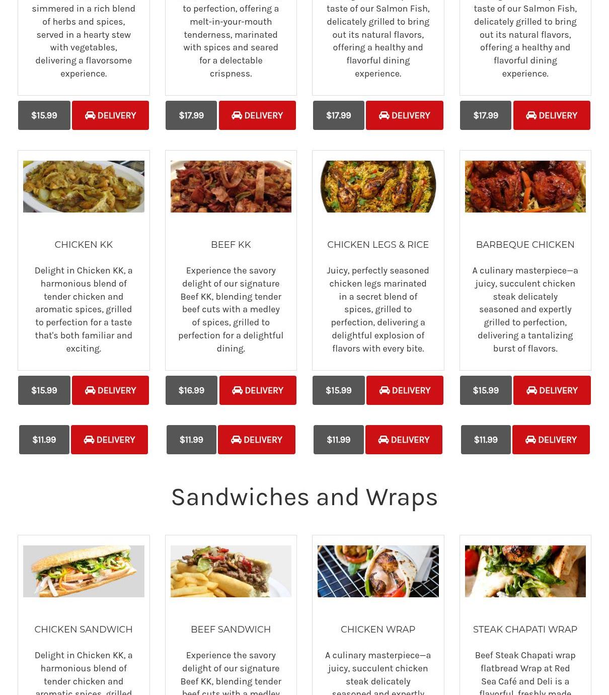 Red Sea Cafe & Deli - Somali Restaurant Menu