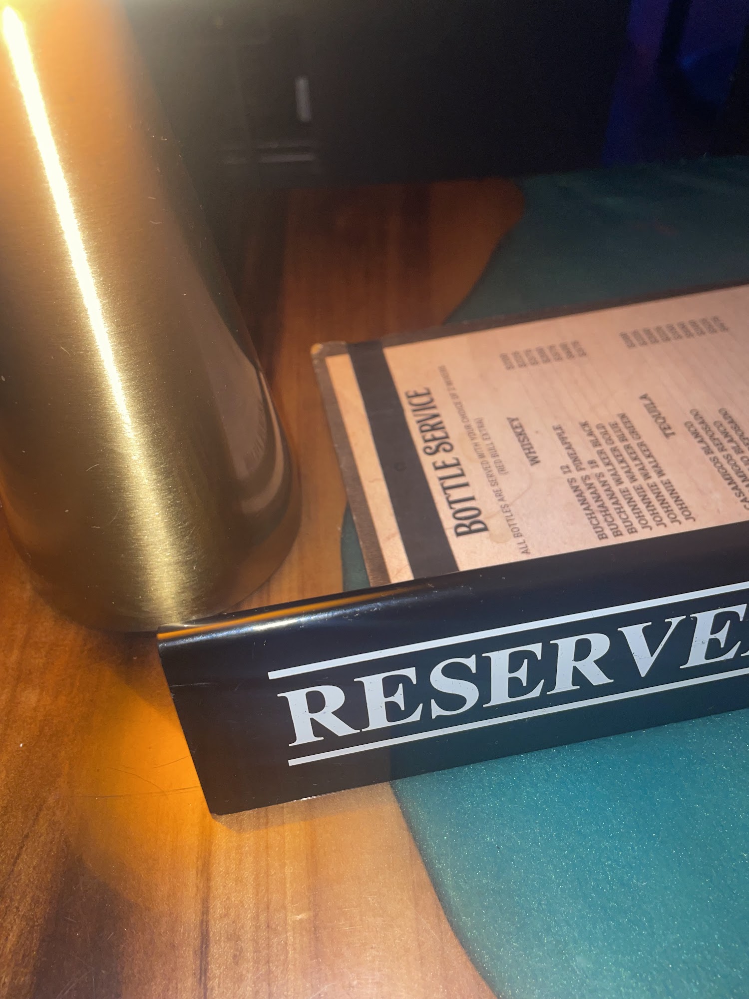 The Cave Bar and Lounge Menu