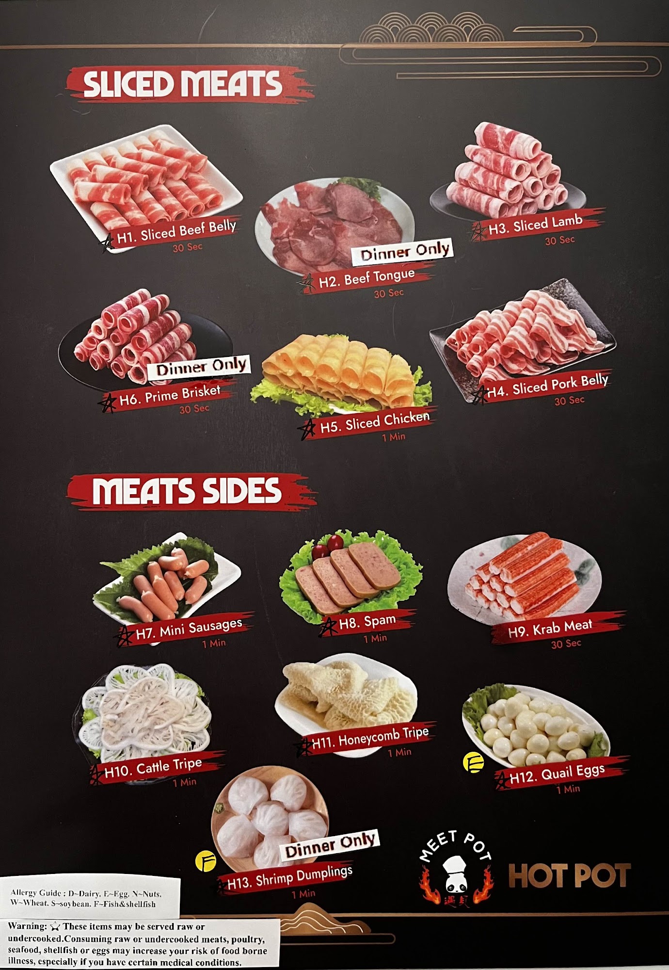 MEET POT BBQ & HOTPOT Menu
