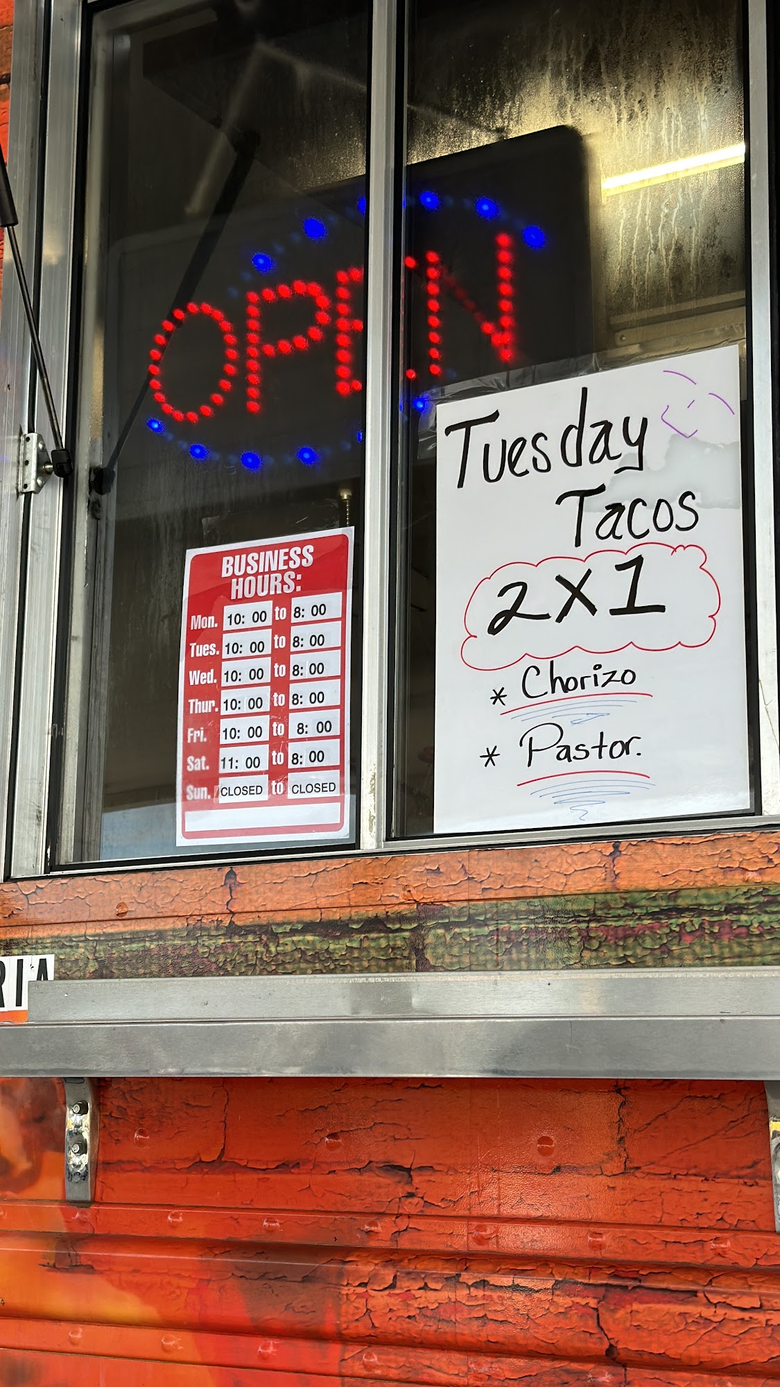 Impulsora Mexican Food Menu