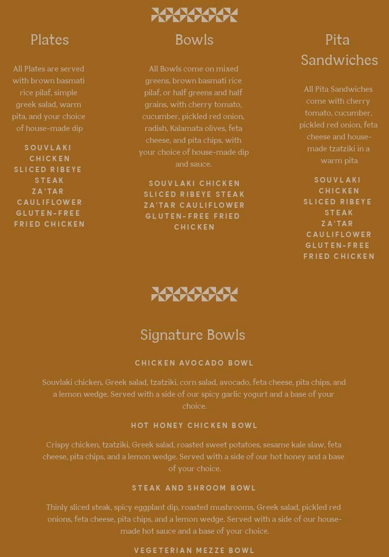XENiA Mediterranean Kitchen - Columbus Menu