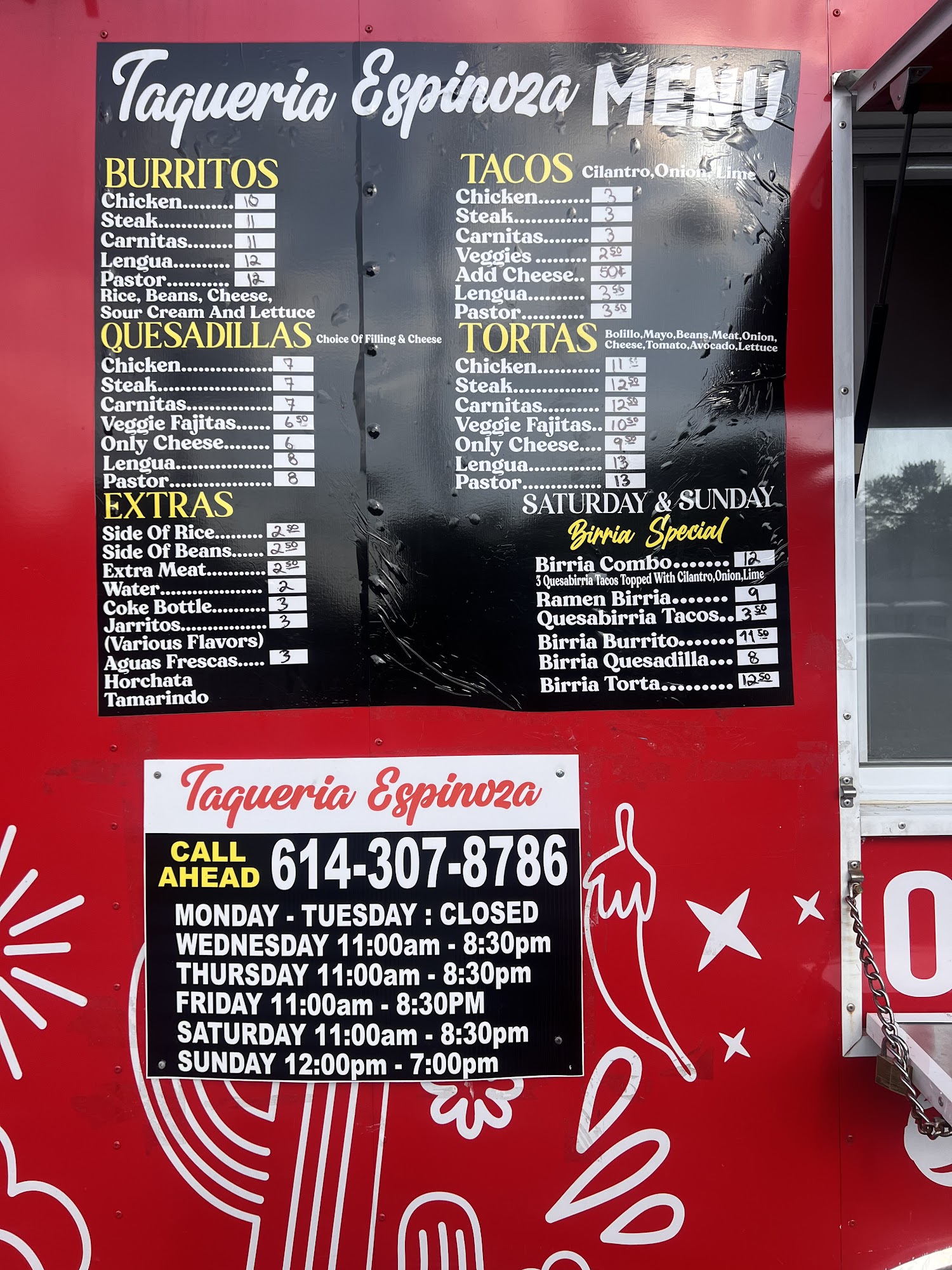Taqueria Espinoza Menu