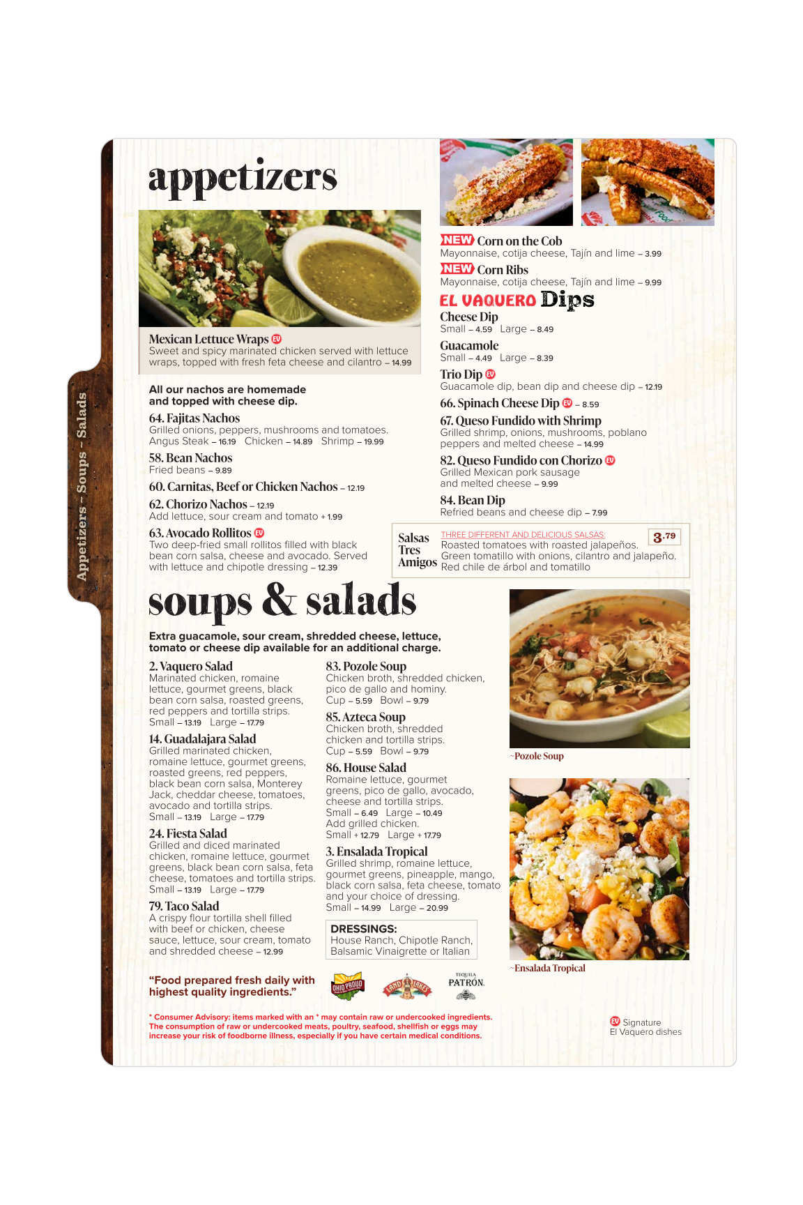 El Vaquero Mexican Restaurant Menu