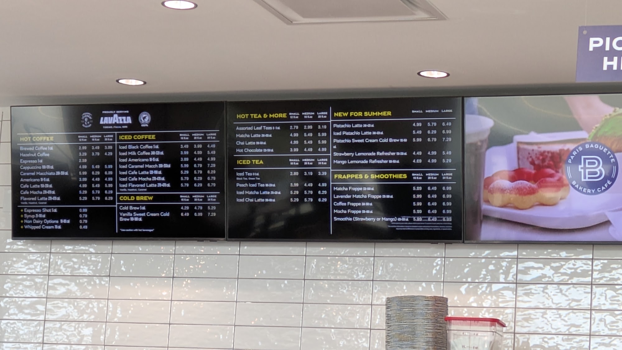 Paris Baguette Menu