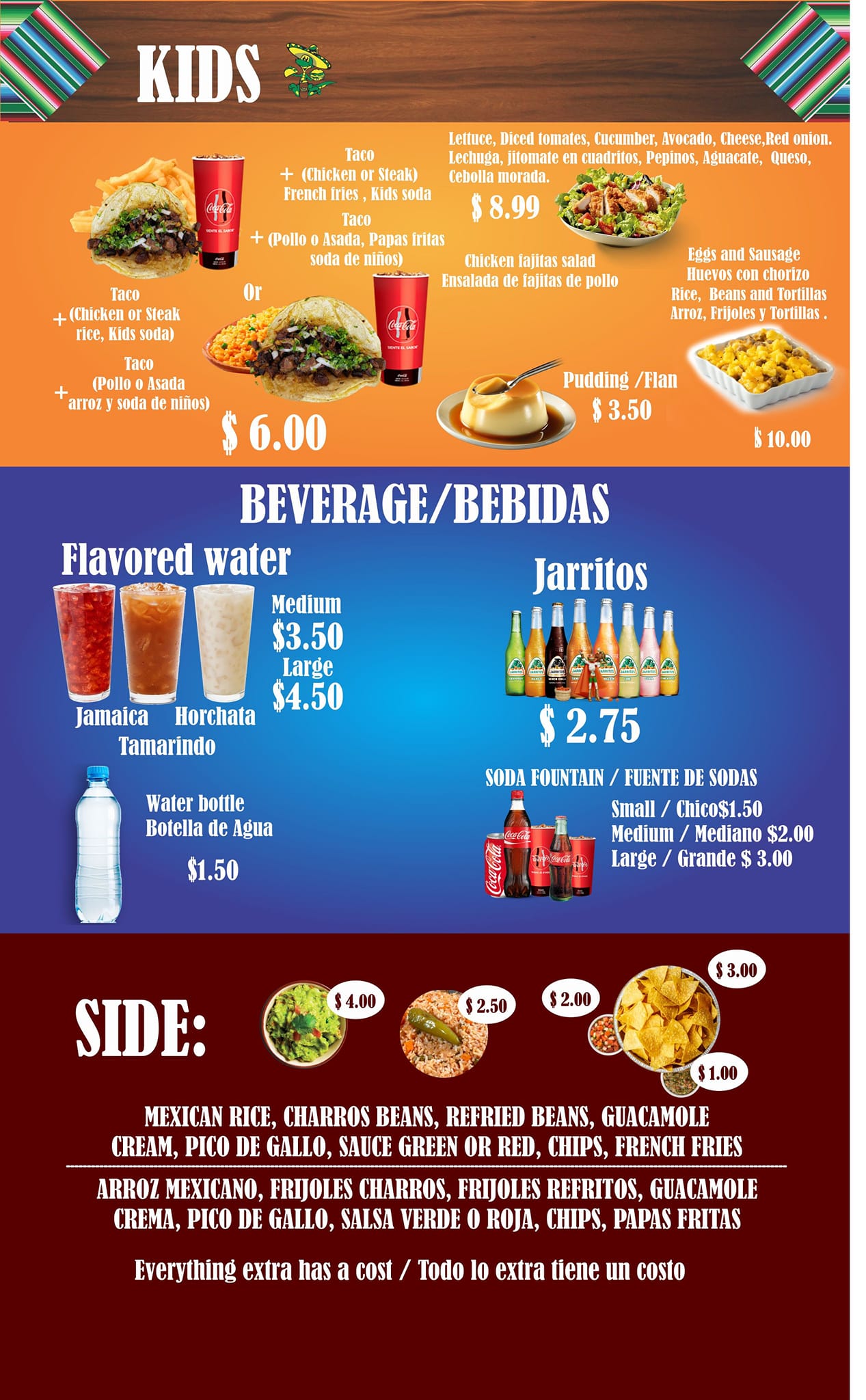 Taco truck Menu