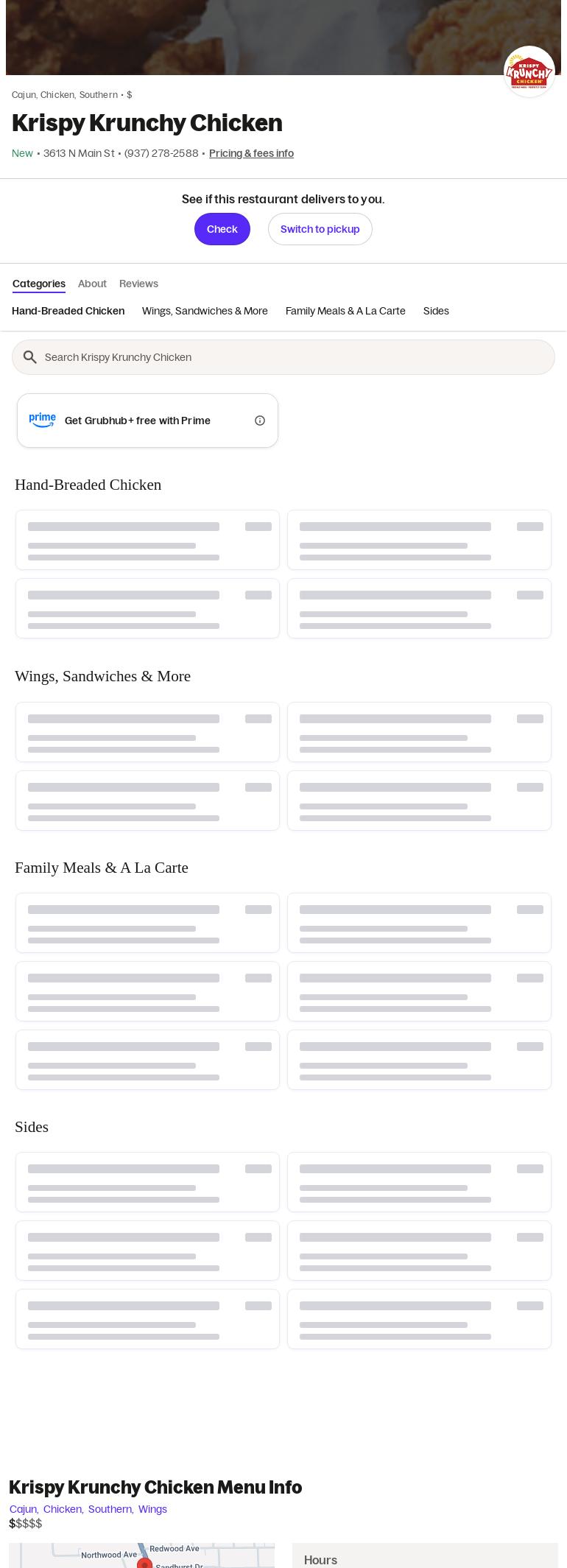 Krispy Krunchy Chicken Menu