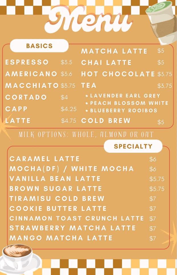Coffee Bar By Val's Bakery Menu