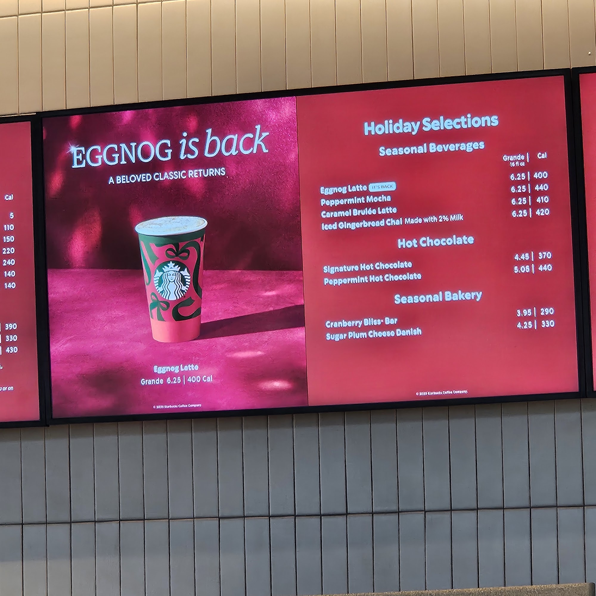 Starbucks Menu