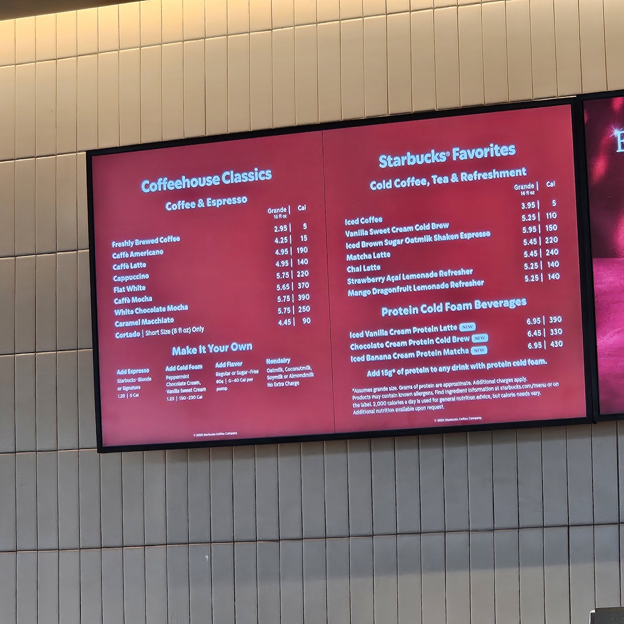 Starbucks Menu
