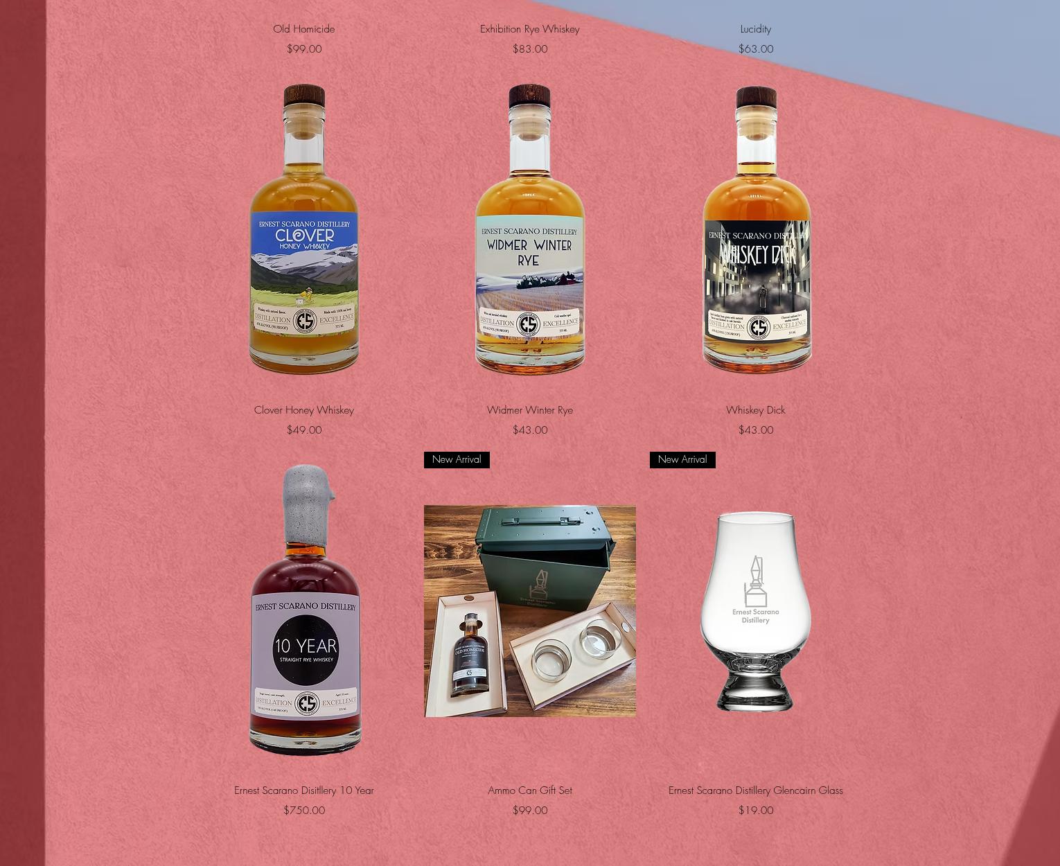 Ernest Scarano Distillery Menu