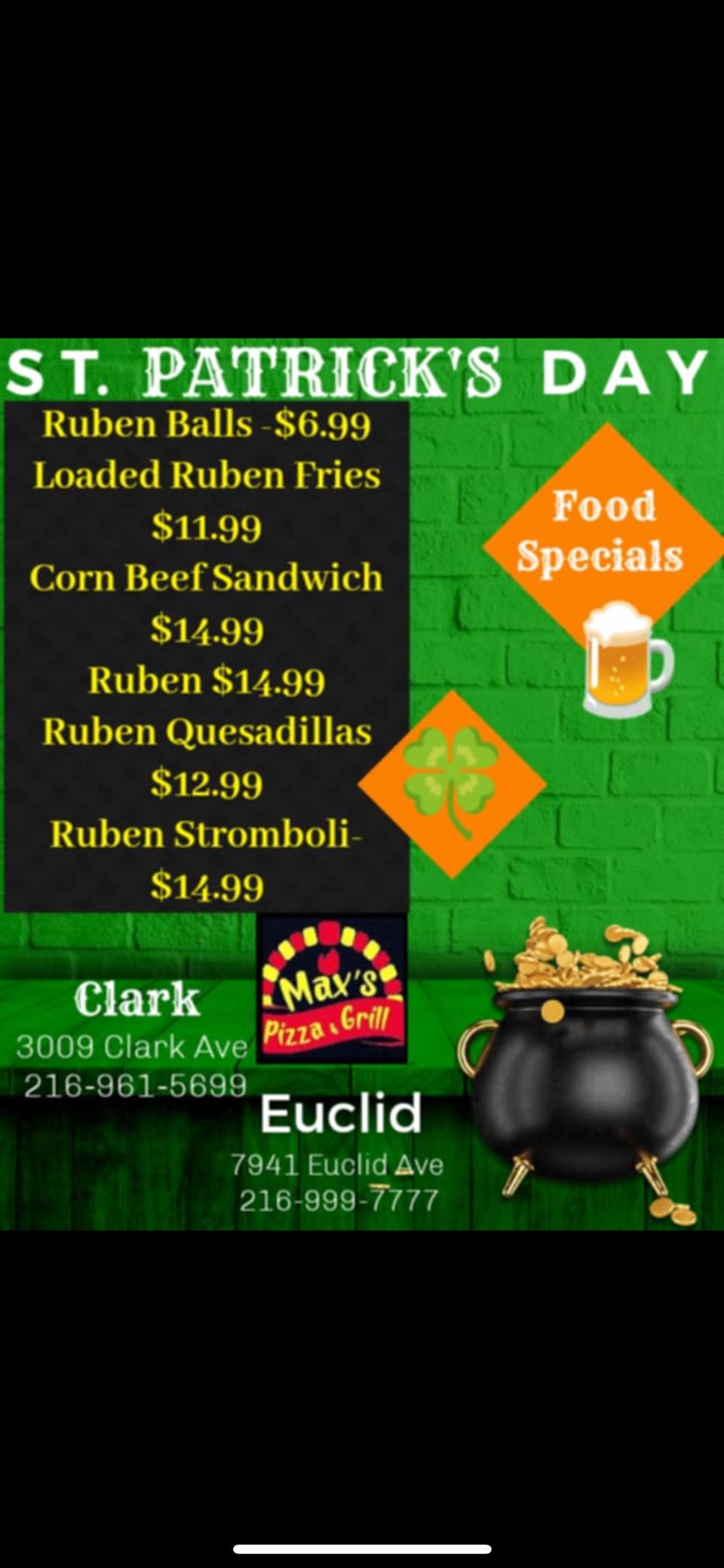 Max's Pizza & Grill Menu