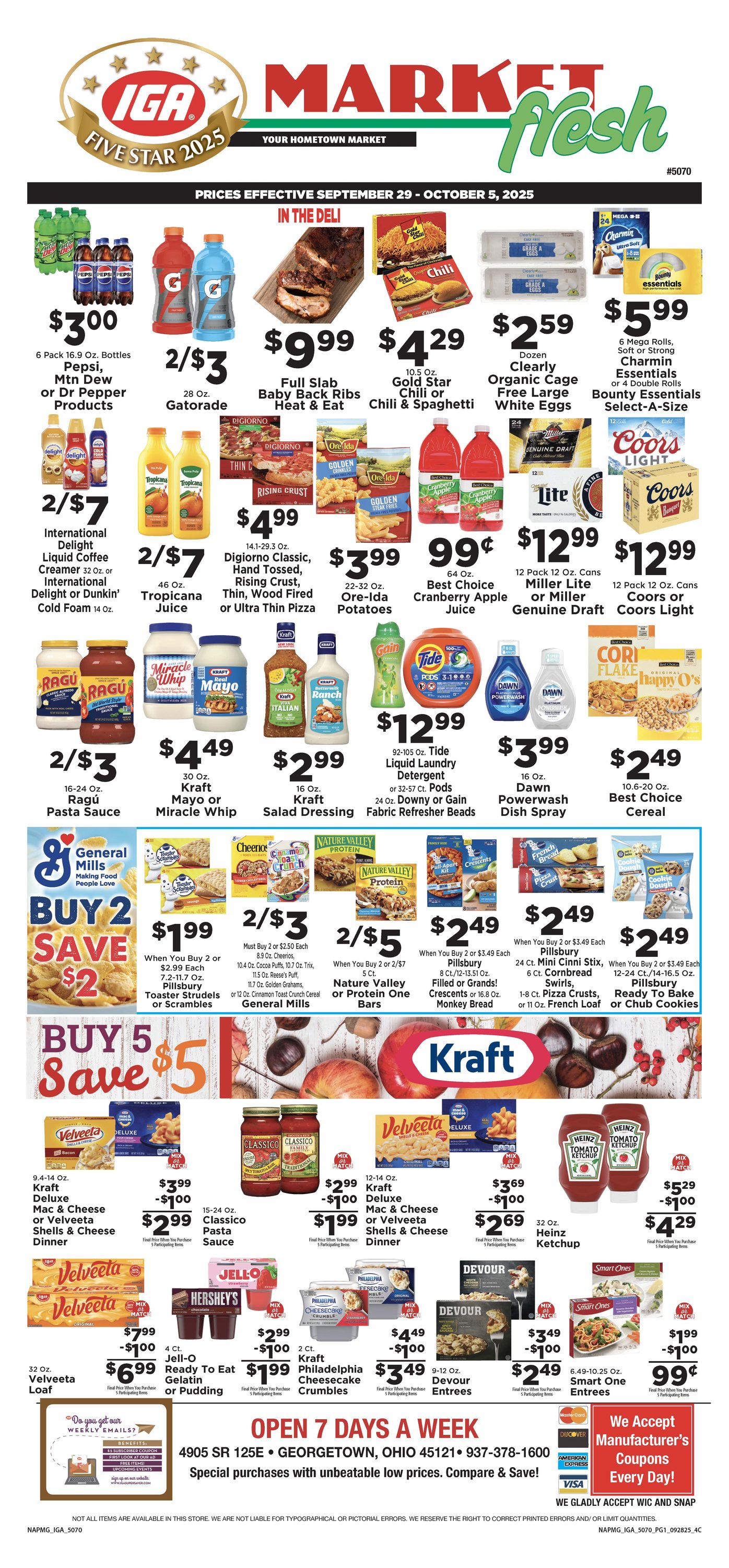 IGA Deli Menu
