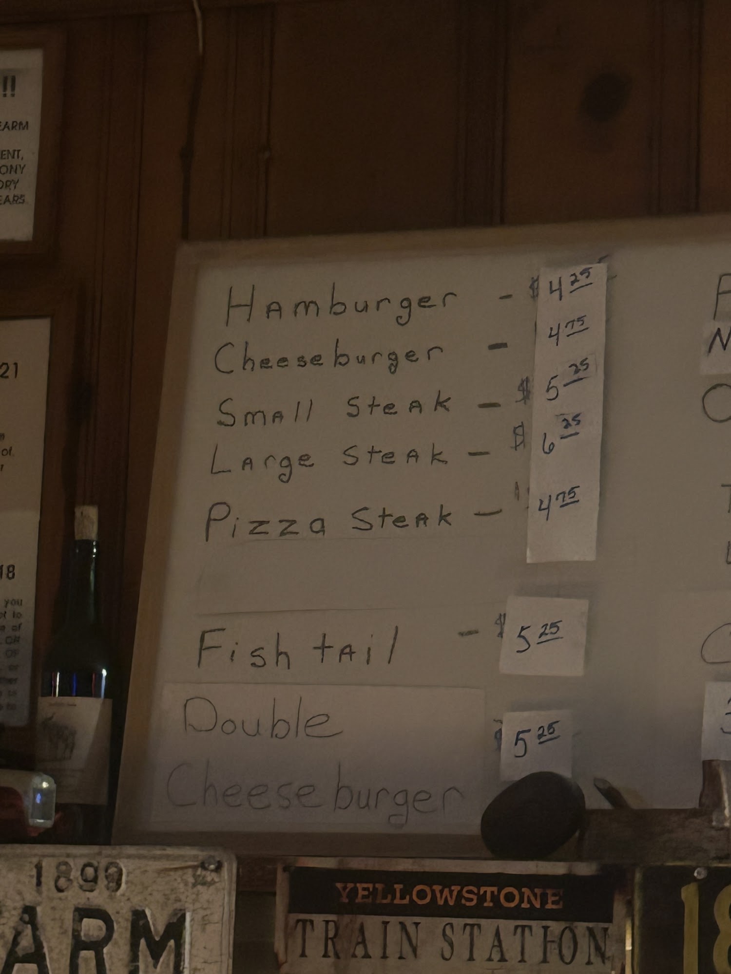 Furmans Bar & Grill Menu