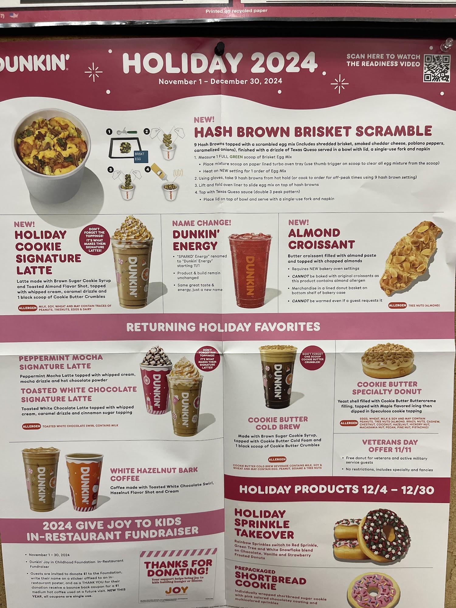 Dunkin' Menu