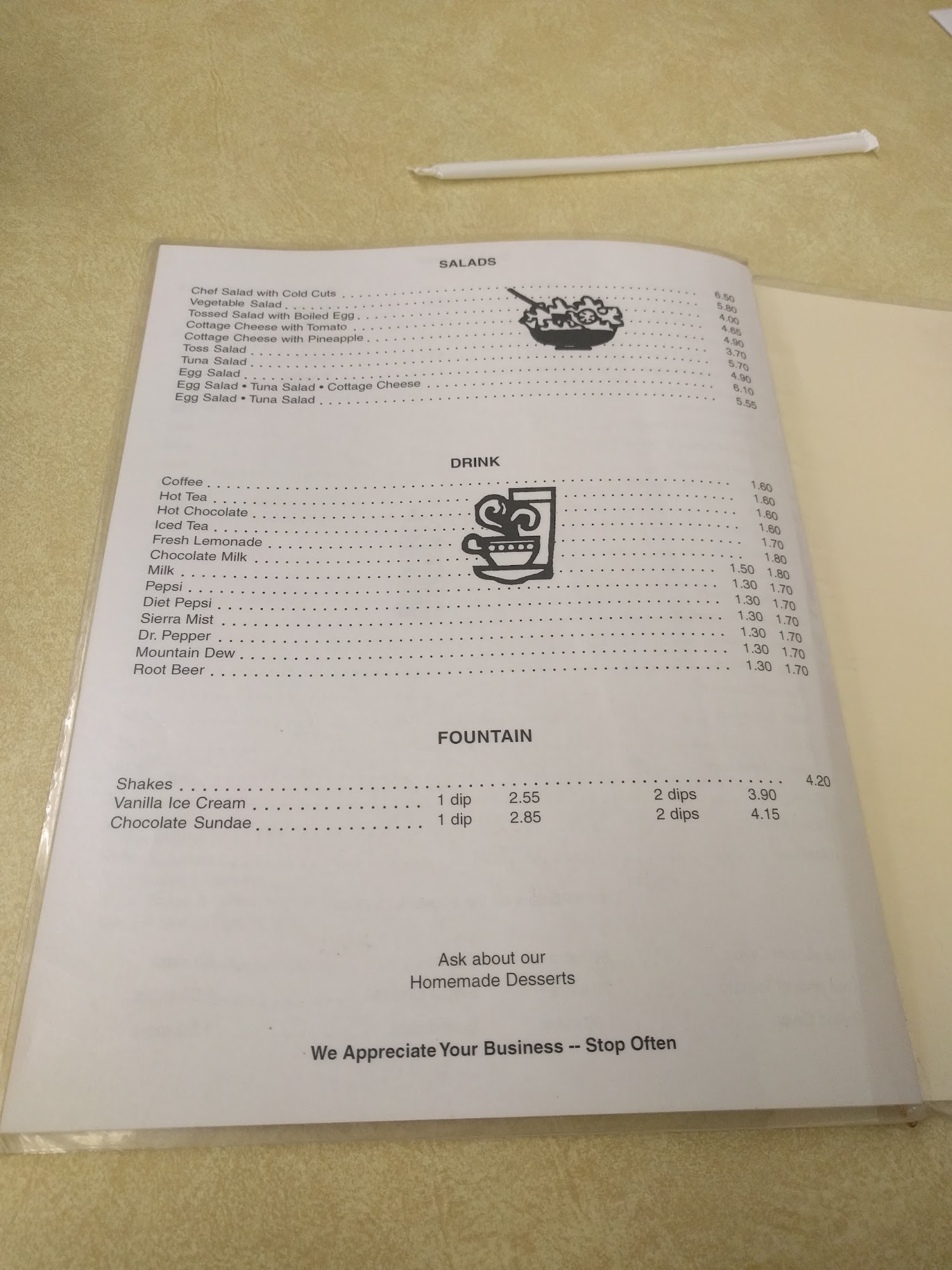 Kostas Restaurant Menu